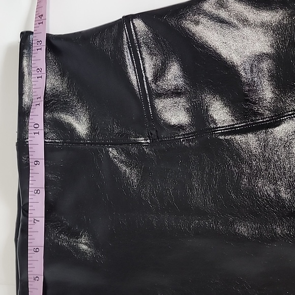 Spanx Women's Faux Patent Leather Black Leggings/ Check measure/ Label size was - Picture 5 of 9